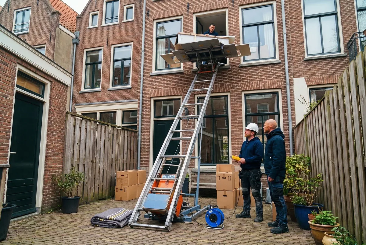 Gedalift in gebruik bij woning in Breda